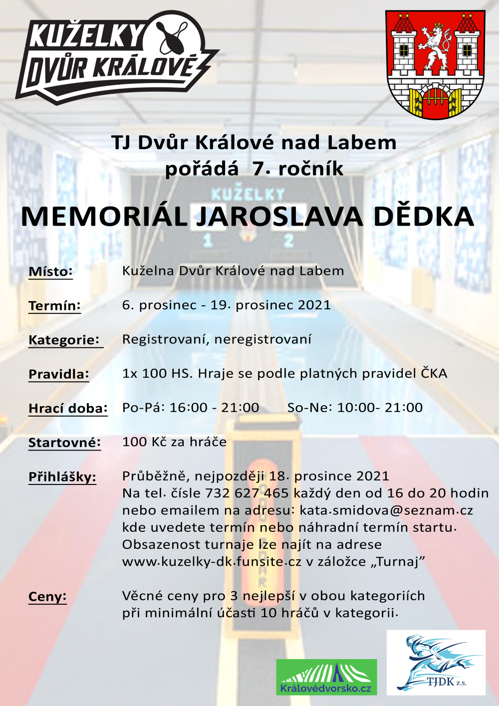Pozvánka na Memoriál Jaroslava Dědka 2021